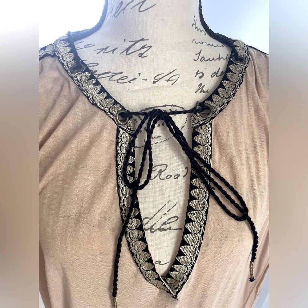 Free People tan bohemian top size small EUC 🥰 - Picture 3 of 10
